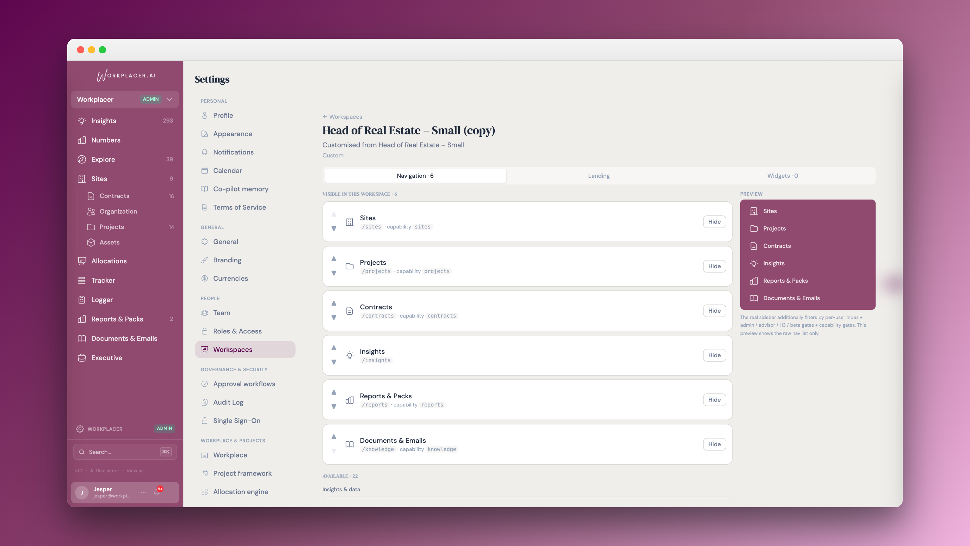 Every workspace, composable per role