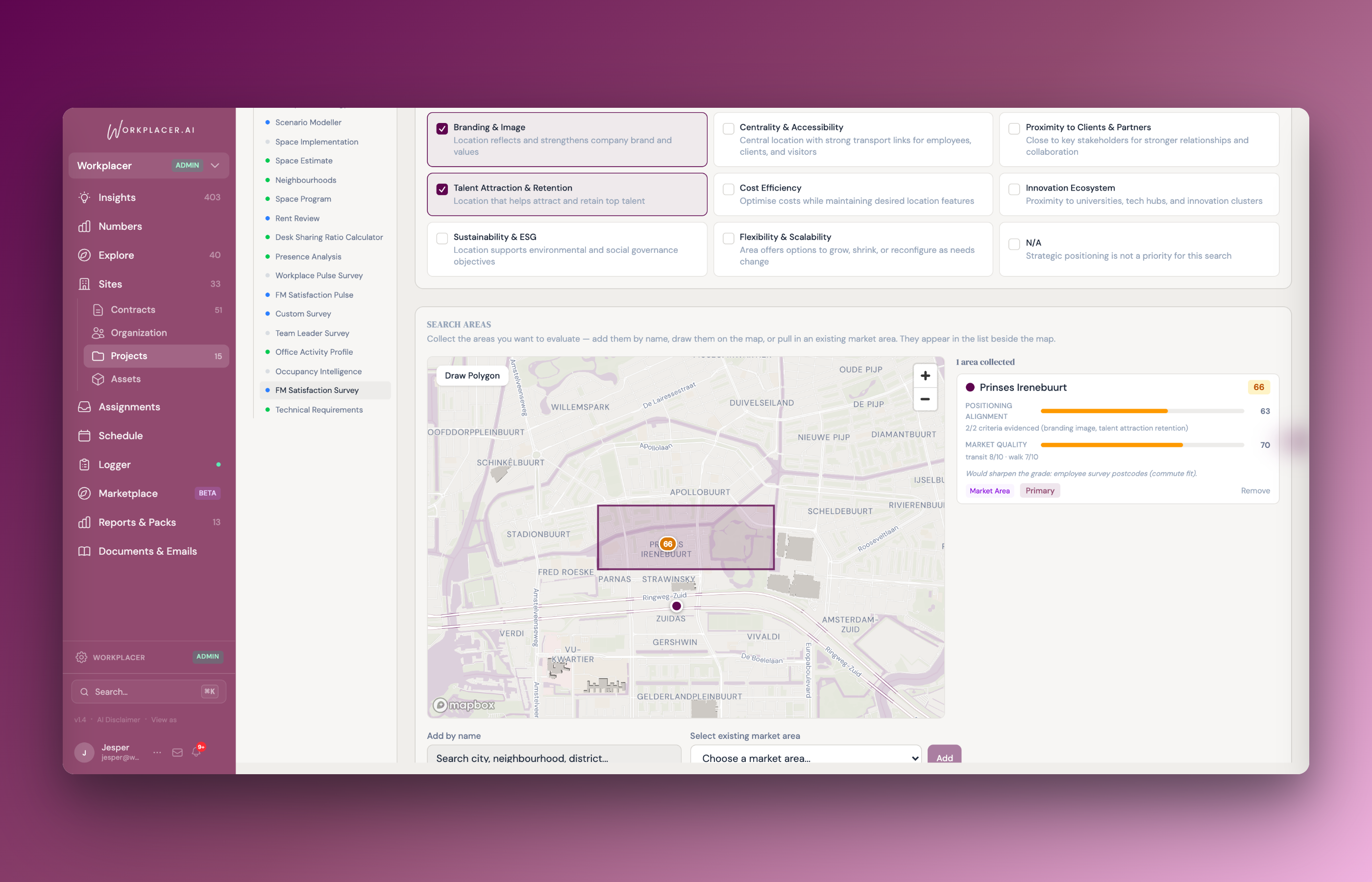 Location Strategy grades every area against your data